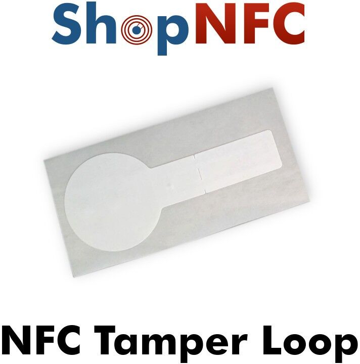 Tag NFC Tamper Loop NTAG213 TT bianchi adesivi