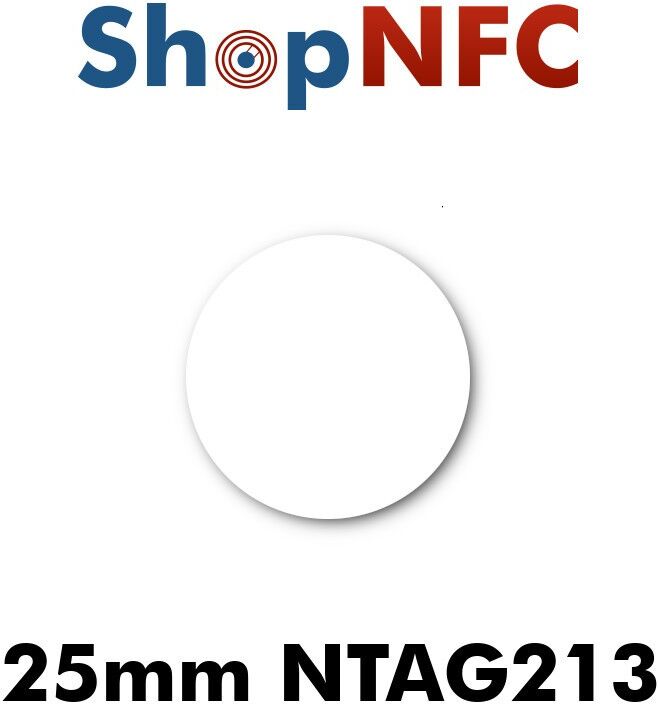 Tag NFC NTAG213 25 mm adesivi Tag NFC NTAG213 25 mm adesivi