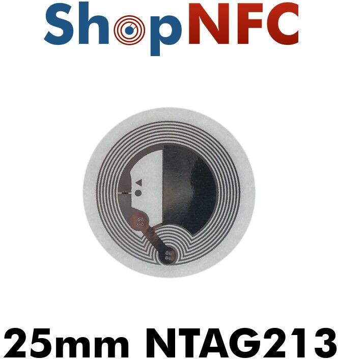 Tag NFC NTAG213 25mm adesivi Tag NFC NTAG213 25mm adesivi