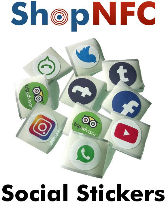 Tag NFC NTAG213 adesivi con Loghi Social Tag NFC NTAG213 adesivi con Loghi Social