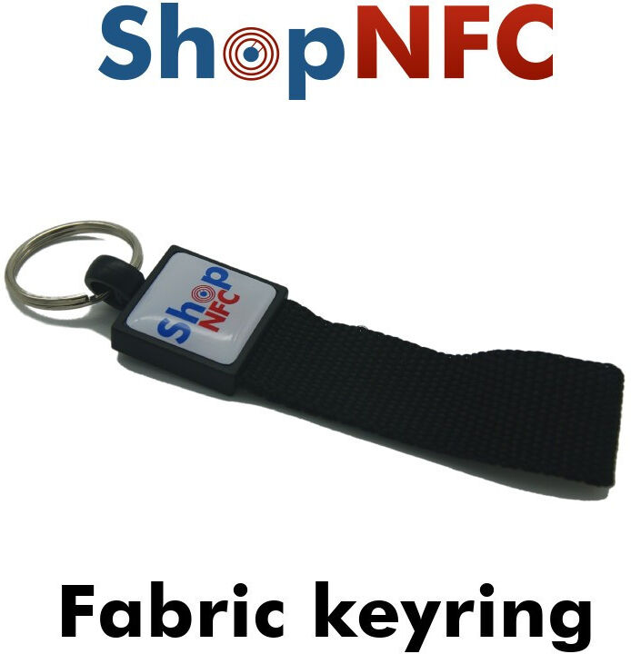Portachiavi NFC in tessuto - Grafica resinata Portachiavi NFC in tessuto - Grafica resinata