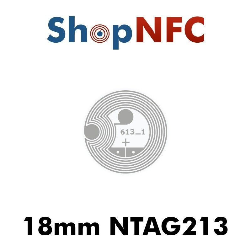 Tag NFC NTAG213 18mm adesivi