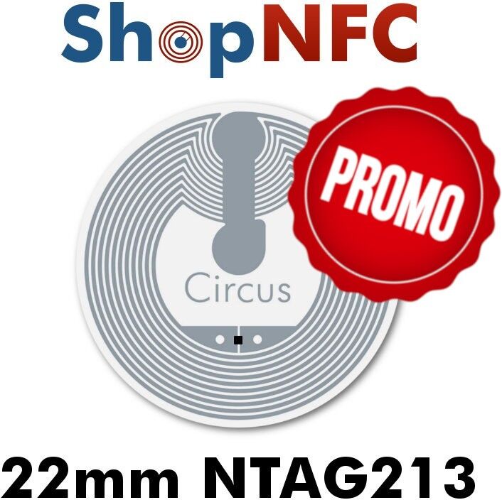 Tag NFC NTAG213 22mm adesivi