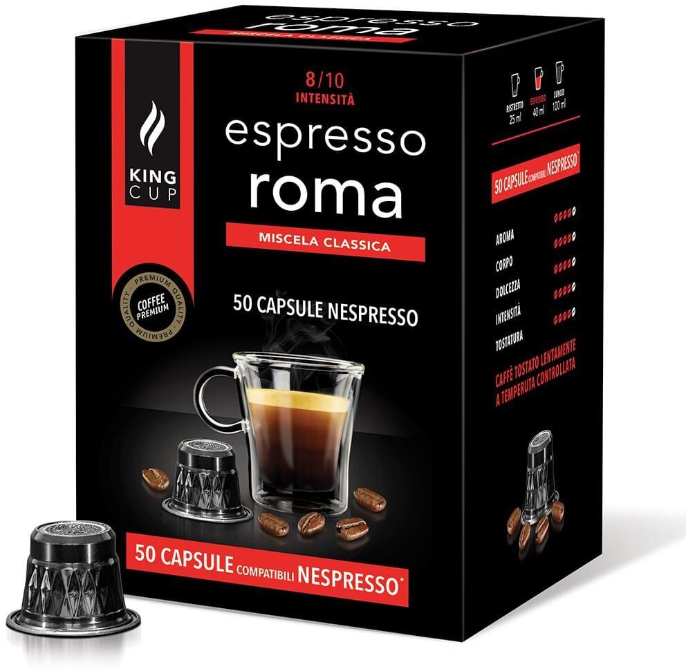 King Cup 50 capsule compatibili nespresso - caffè espresso roma