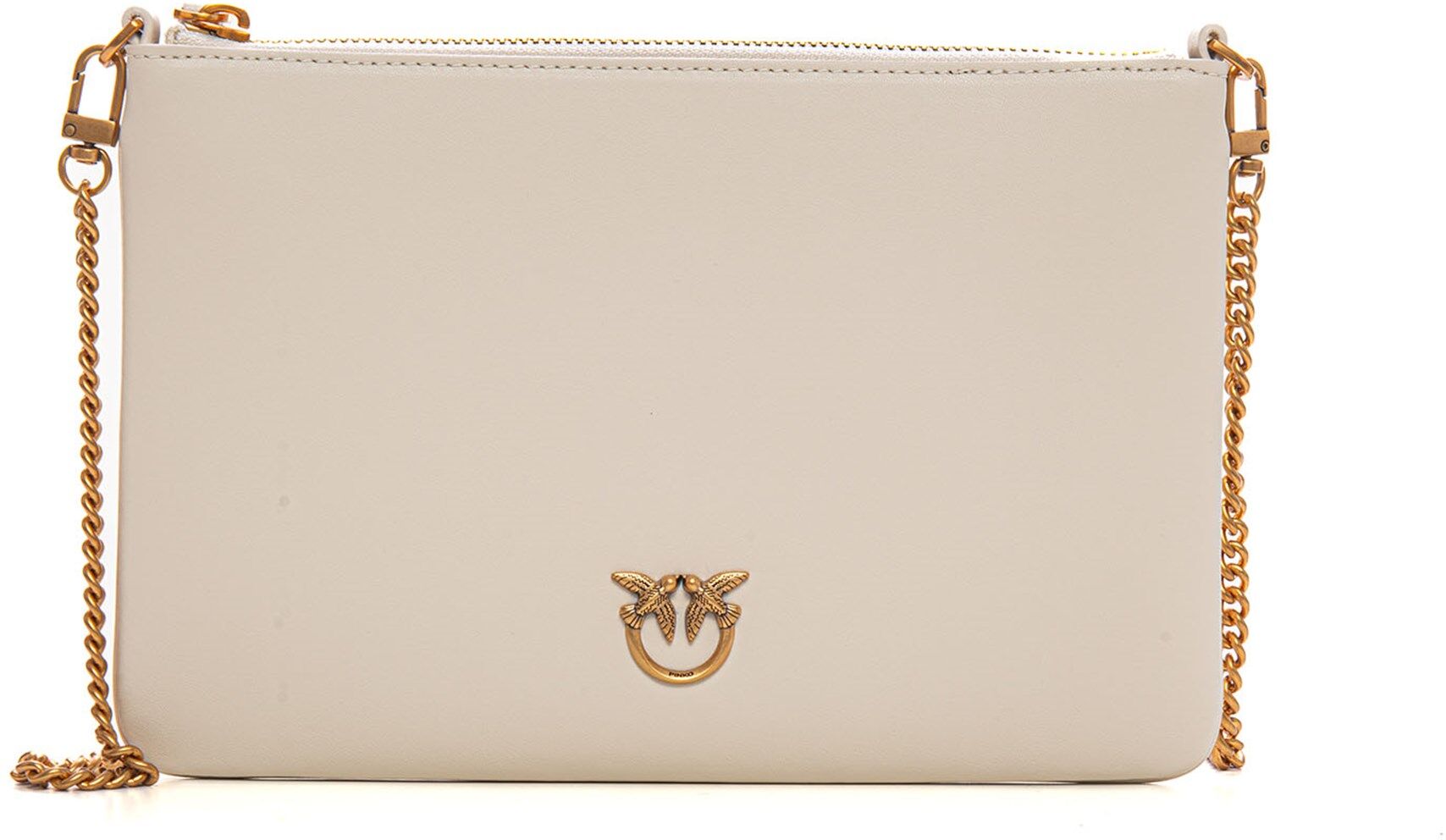 Pinko Pochette in pelle Flat Bianco Donna UNI