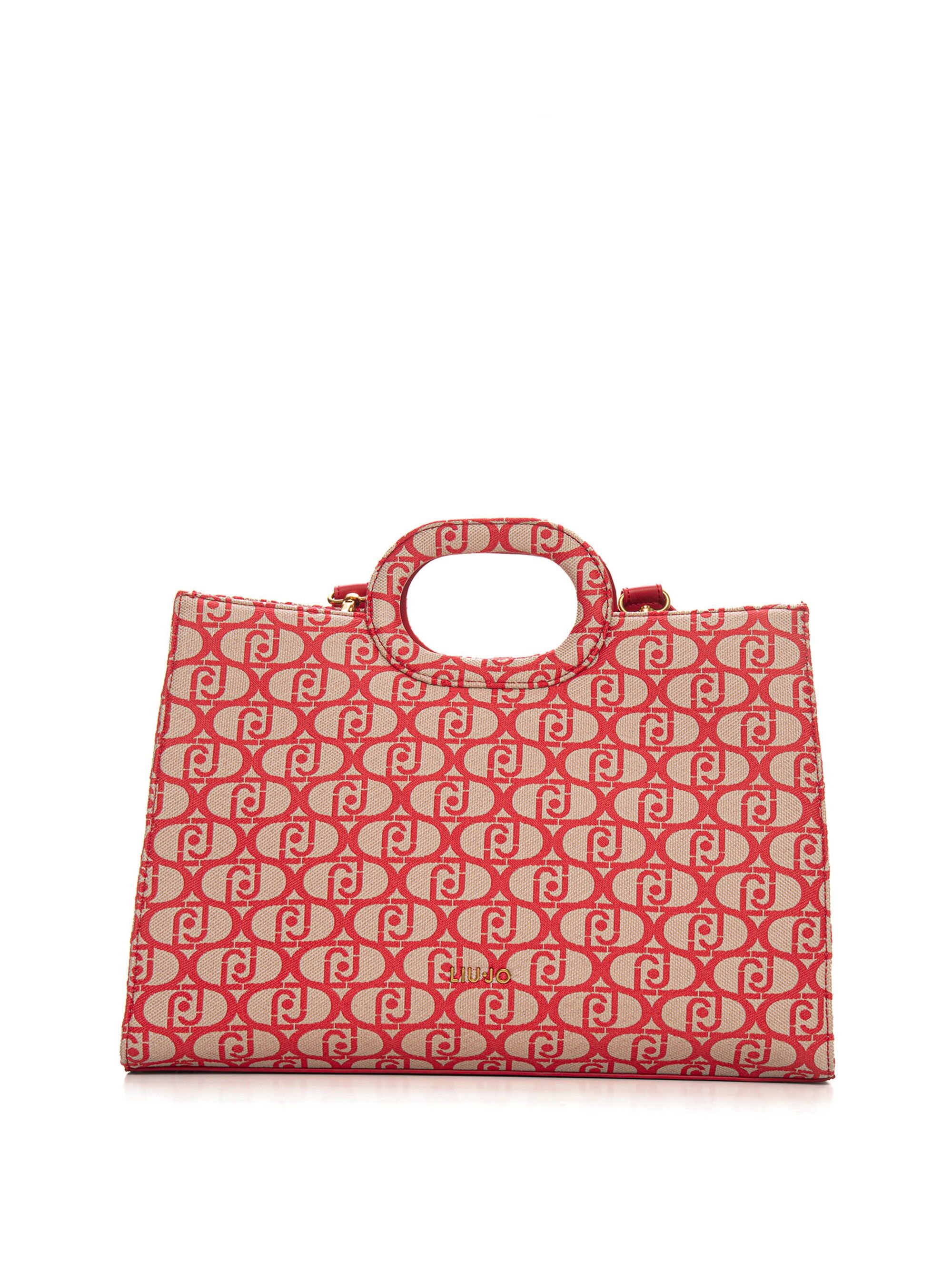 Liu Jo Borsa grande Tote shopping Bianco-rosso Donna UNI