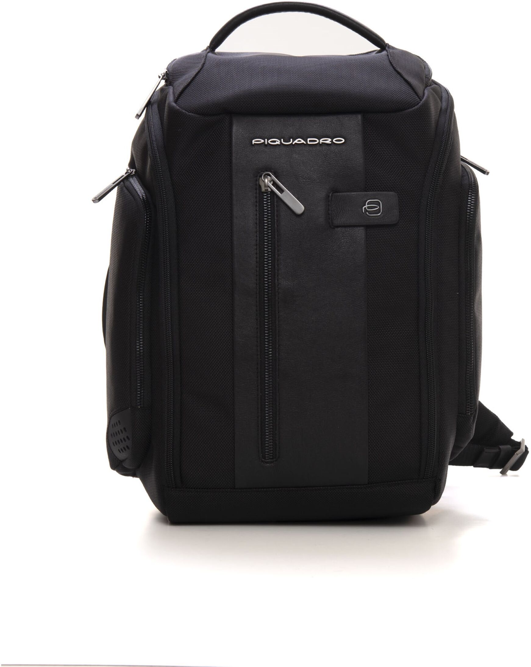 Piquadro Zaino di pelle e cordura Nero Uomo UNI