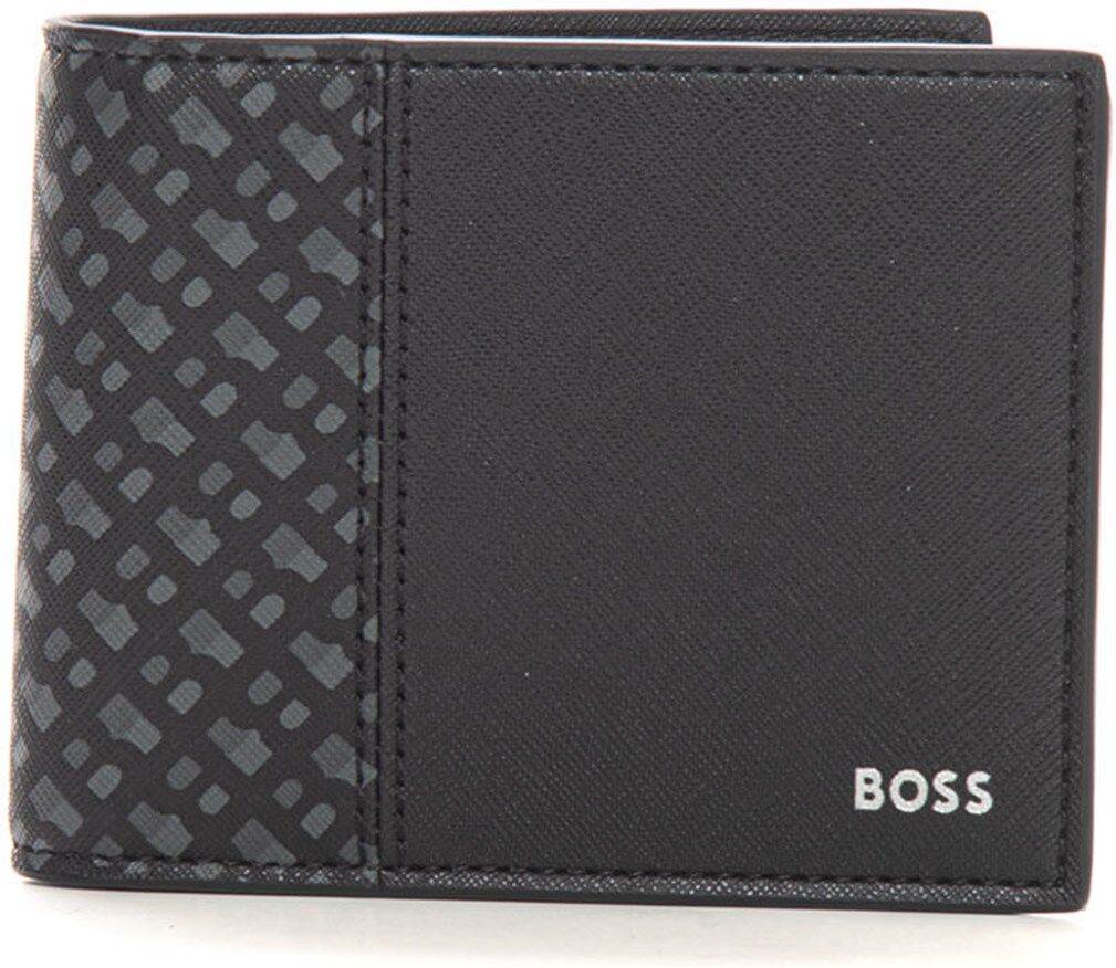 Boss Portafoglio in pelle ZAIR-S-TRIFOLD Nero Uomo UNI