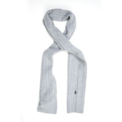 Ralph Lauren Sciarpa a coste larghe Grigio chiaro Uomo UNI Ralph Lauren Sciarpa a coste larghe Grigio chiaro Uomo UNI