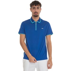 Harmont & Blaine Polo mezza zip manica corta LRL387 Bluette Uomo 3XL