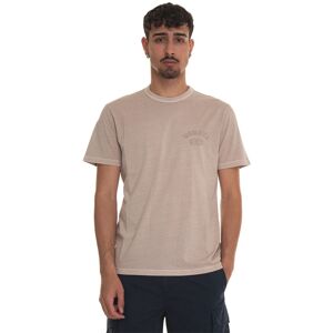 Woolrich T-shirt girocollo mezza manica GARMENT DYED LOGO T-SHIRT Beige Uomo L