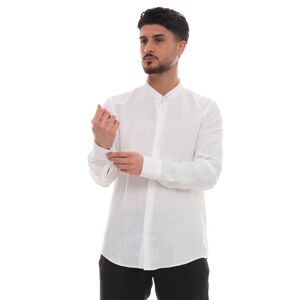 Boss Camicia di lino guru H-HANK-STANDUP Bianco Uomo 39