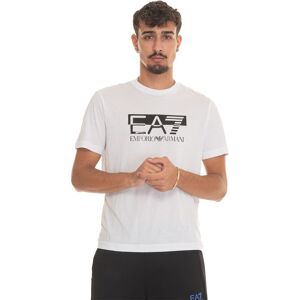 EA7 T-shirt girocollo Bianco-nero Uomo XL