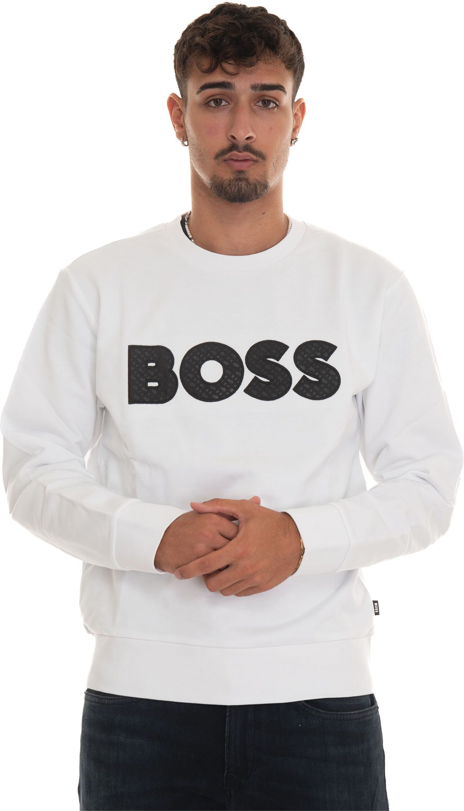 Boss Felpa girocollo SOLERI01 Bianco Uomo L