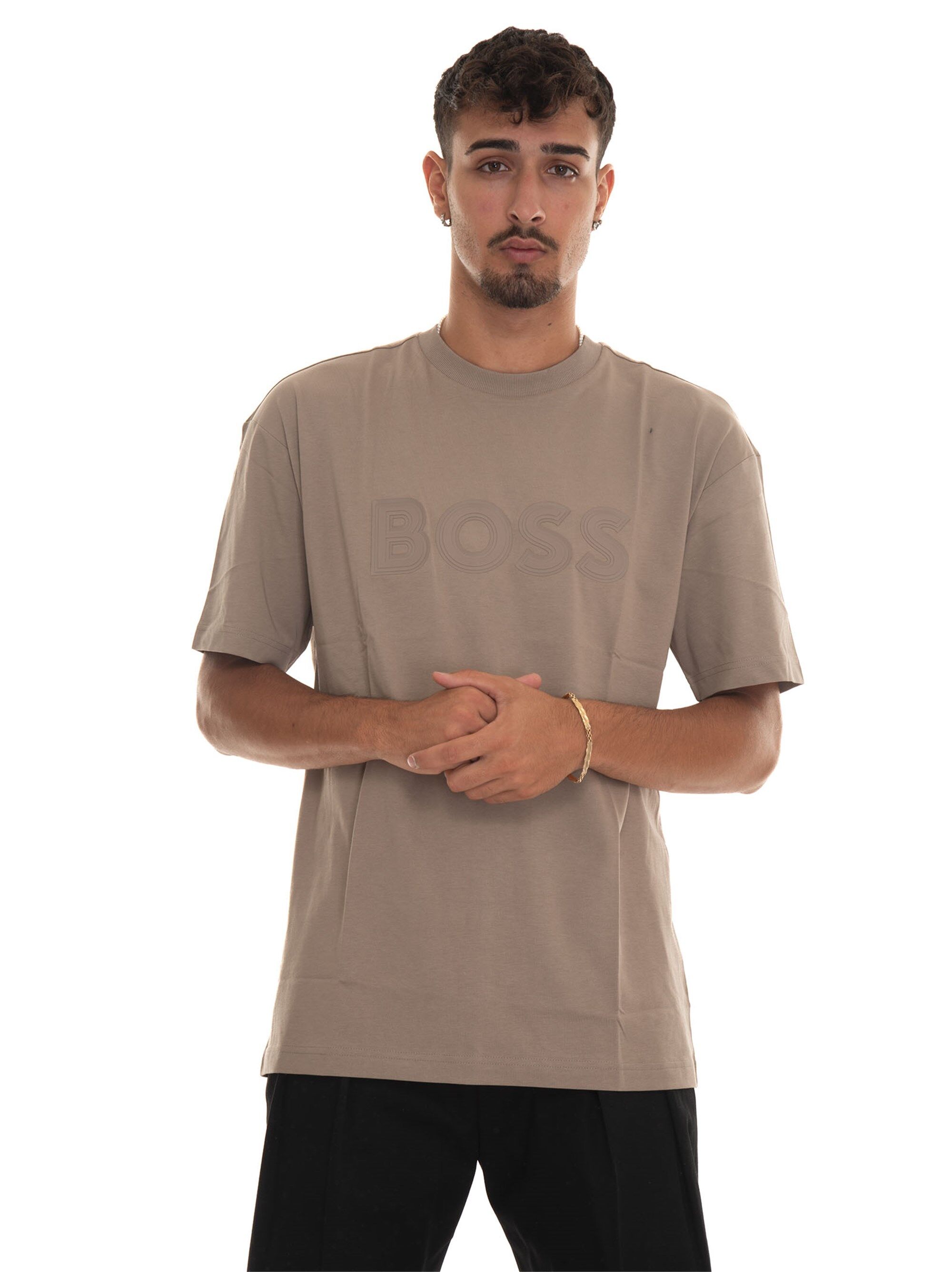 Boss T-shirt girocollo TEE-LOTUS Beige Uomo XL