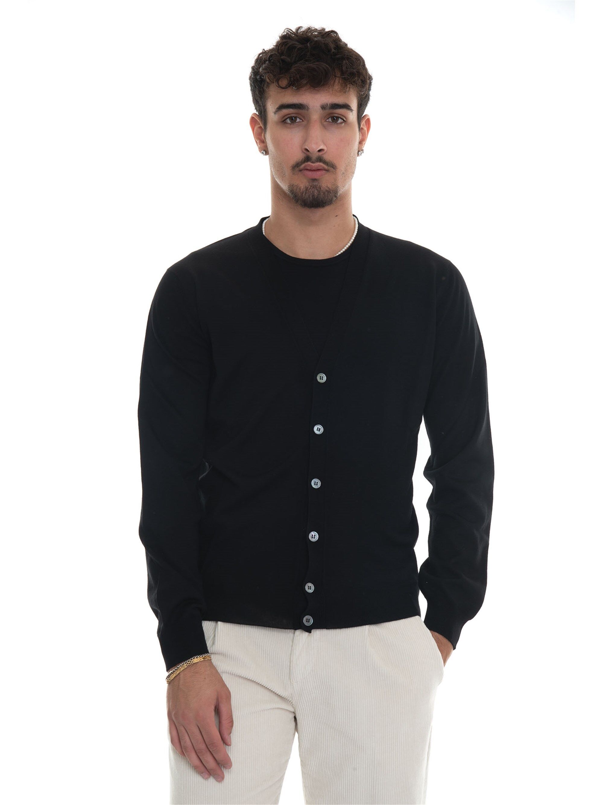 Hindustrie Cardigan bottoni Nero Uomo 52