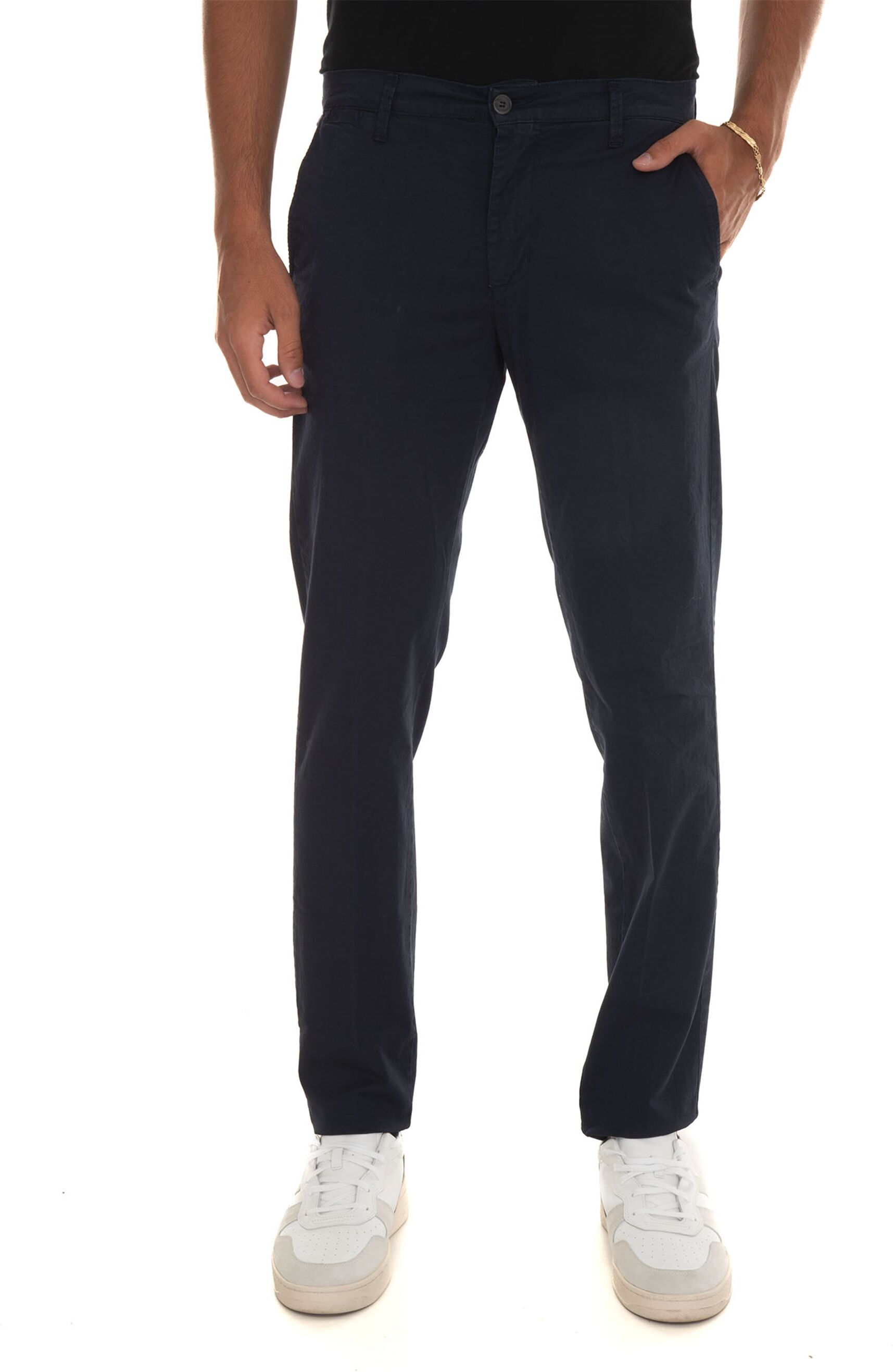 Quality First Pantalone in cotone Blu Uomo 50