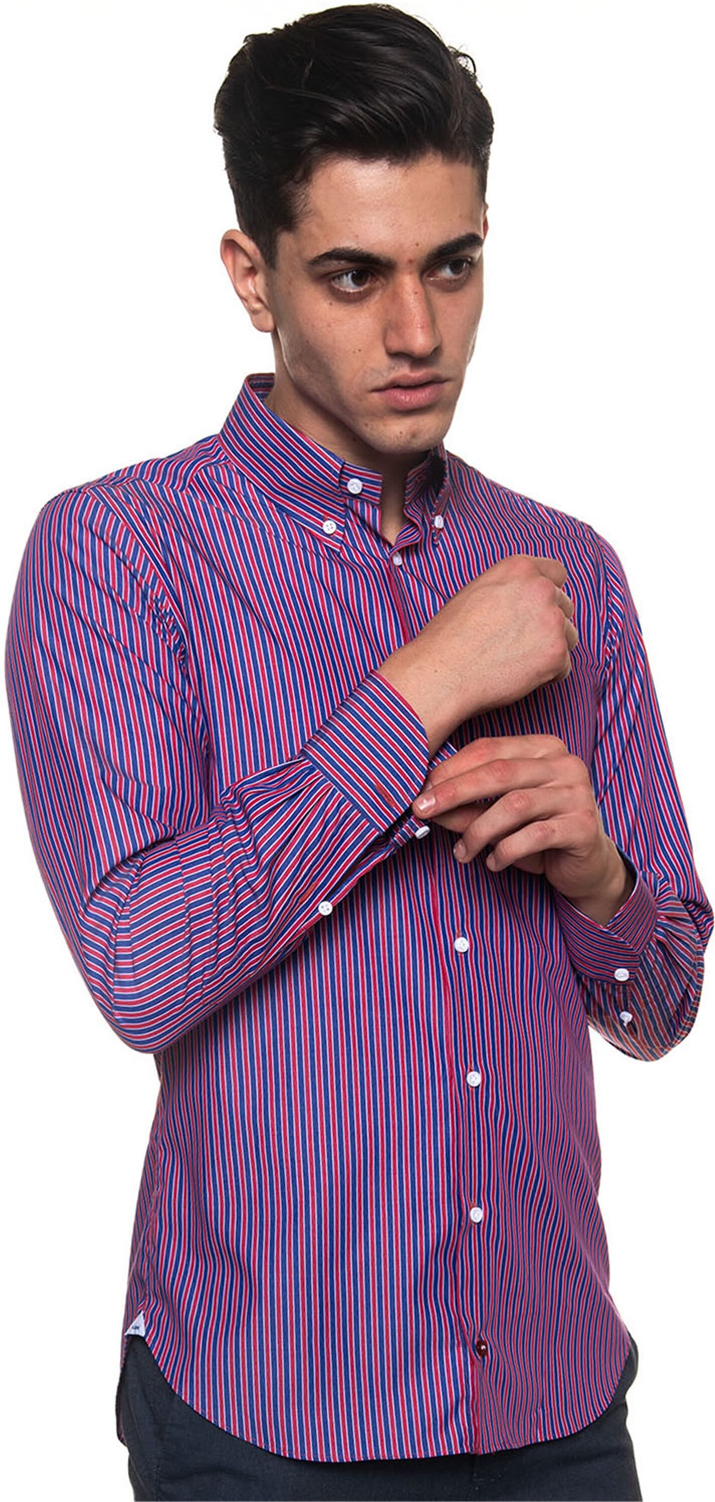 Carrel Camicia casual Rosso-blu Uomo 39