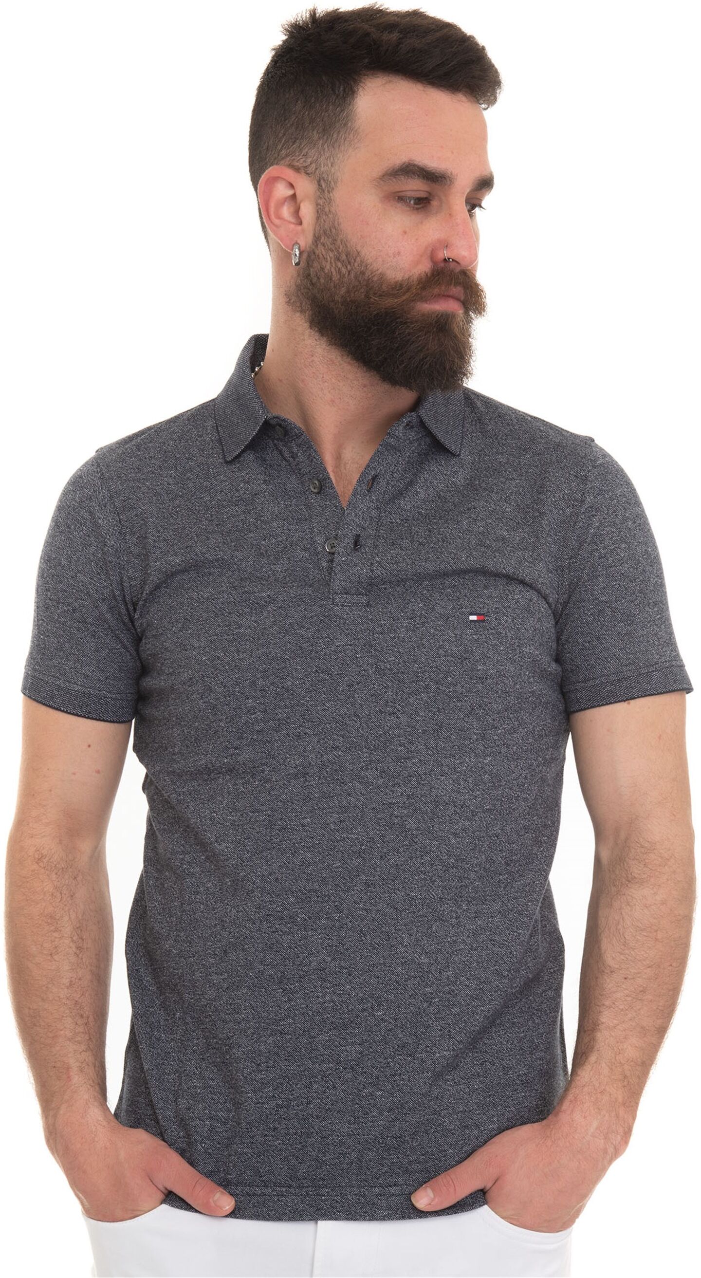 Tommy Hilfiger Polo in cotone piquet Grigio Uomo M