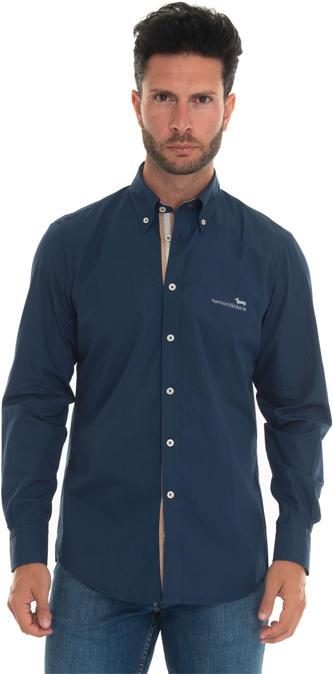 Harmont & Blaine Camicia cotone manica lunga Blu Uomo M