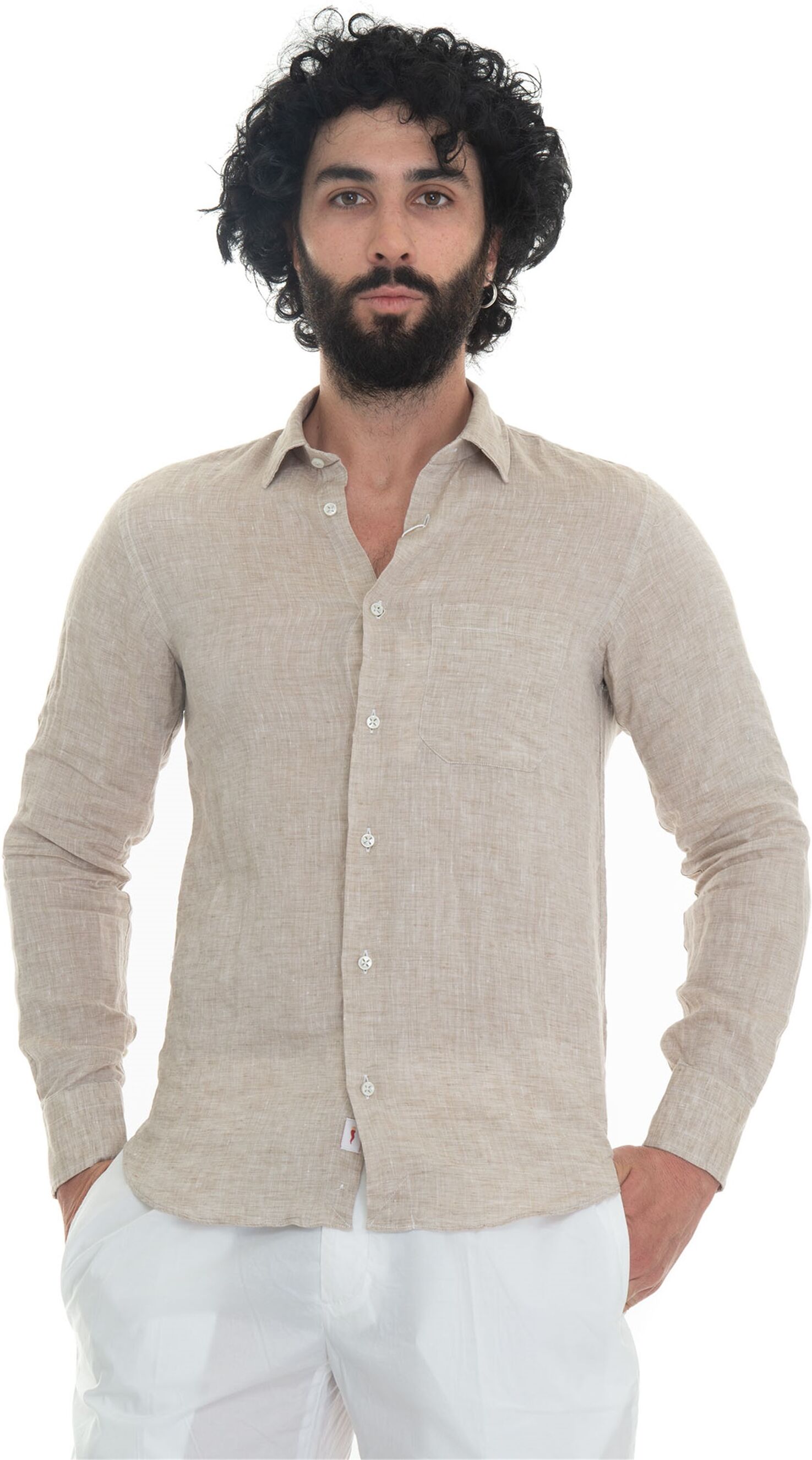 Vincenzo De Lauziers Camicia casual Beige Uomo S