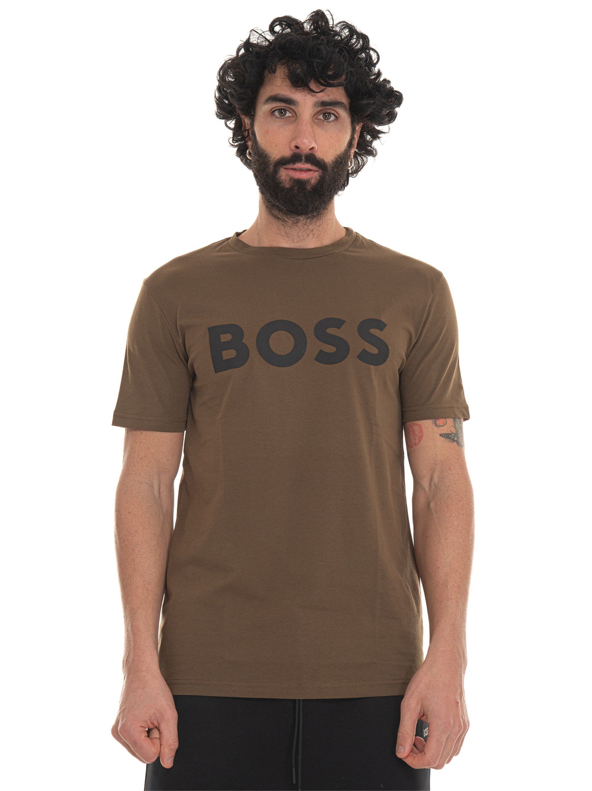 Boss T-shirt girocollo Verde Uomo M