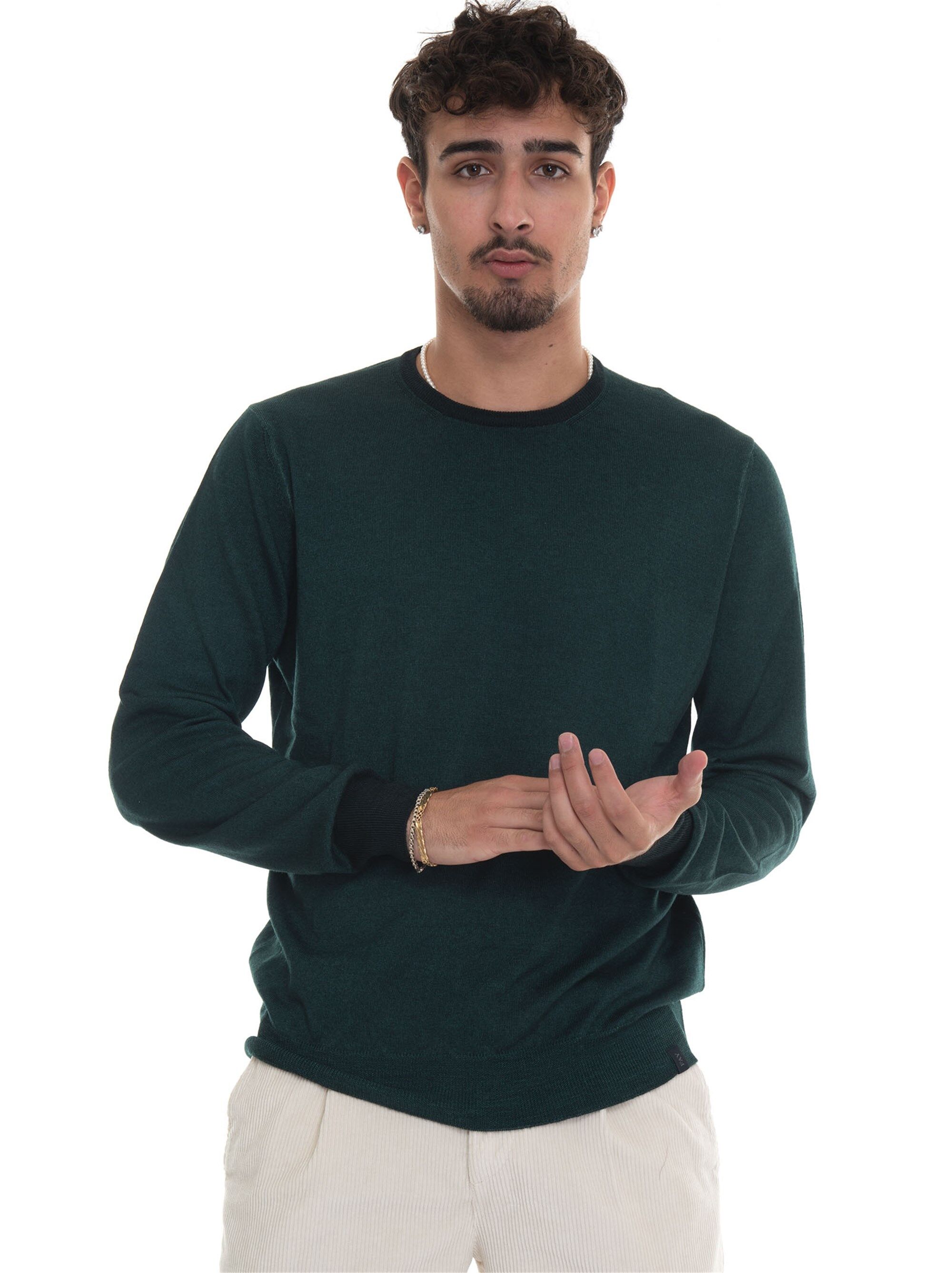 Fay Maglia girocollo Verde Uomo 50