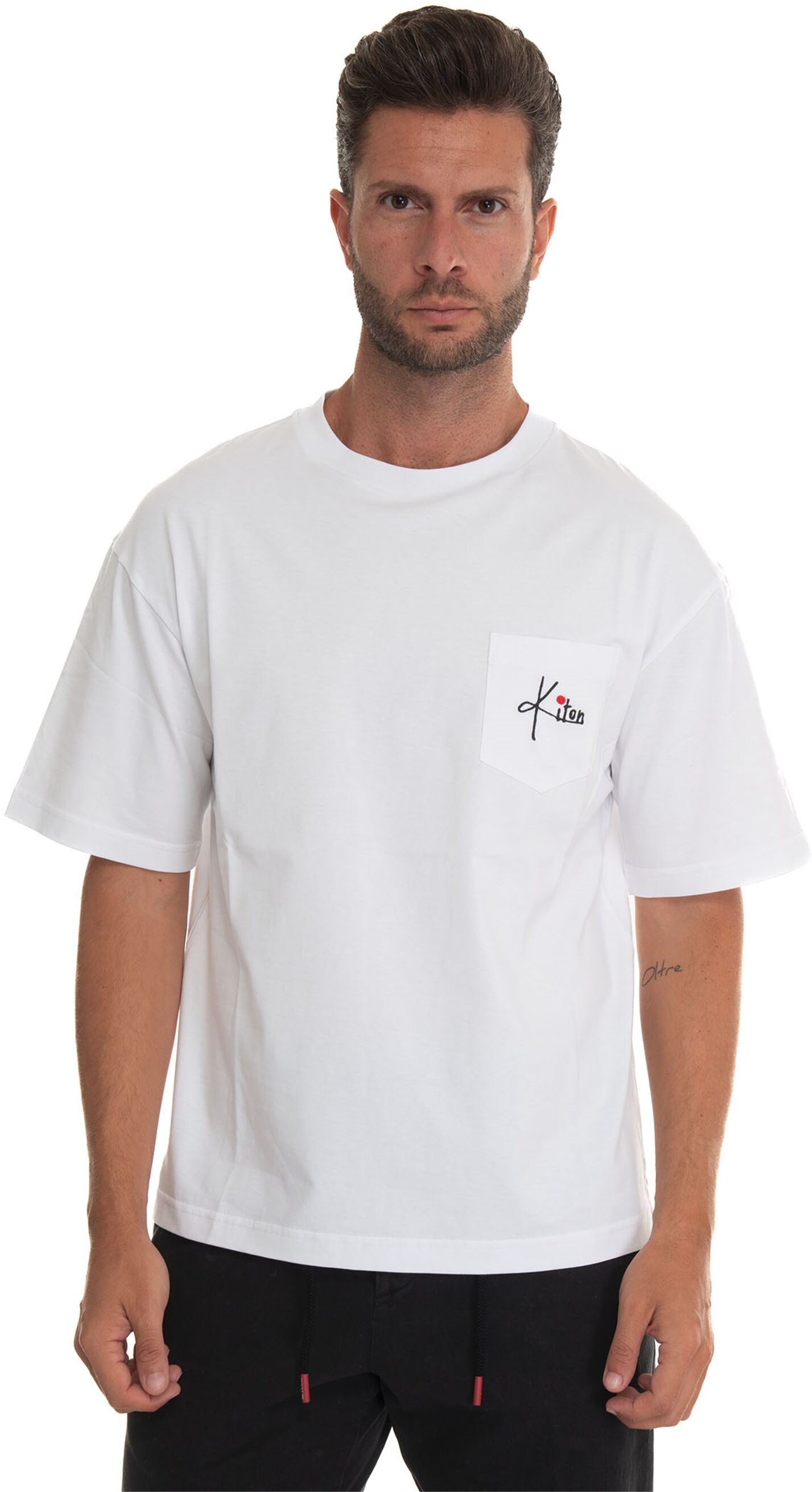 Kiton T-shirt girocollo mezza manica Bianco Uomo XL