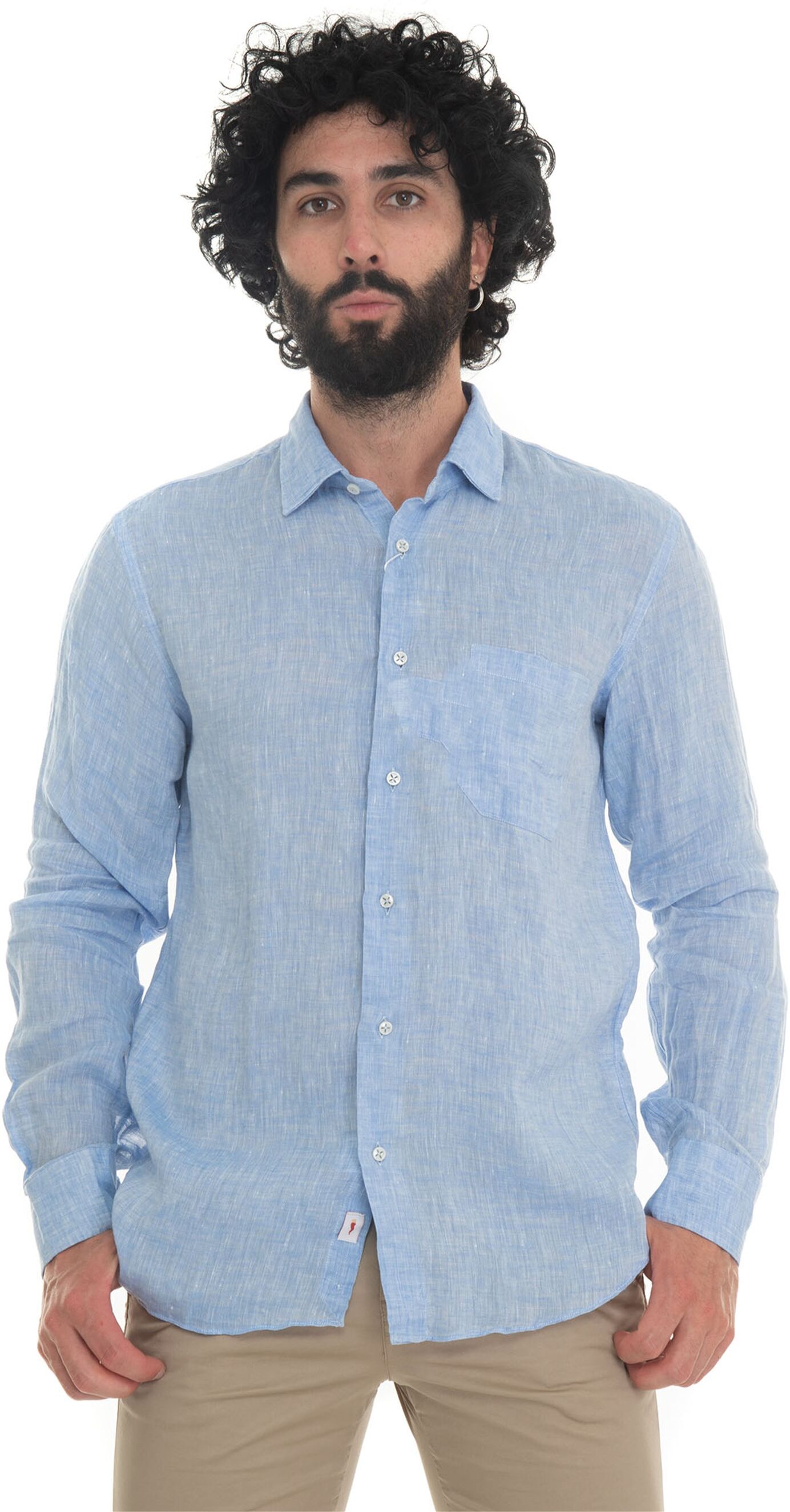 Vincenzo De Lauziers Camicia casual Celeste Uomo XS