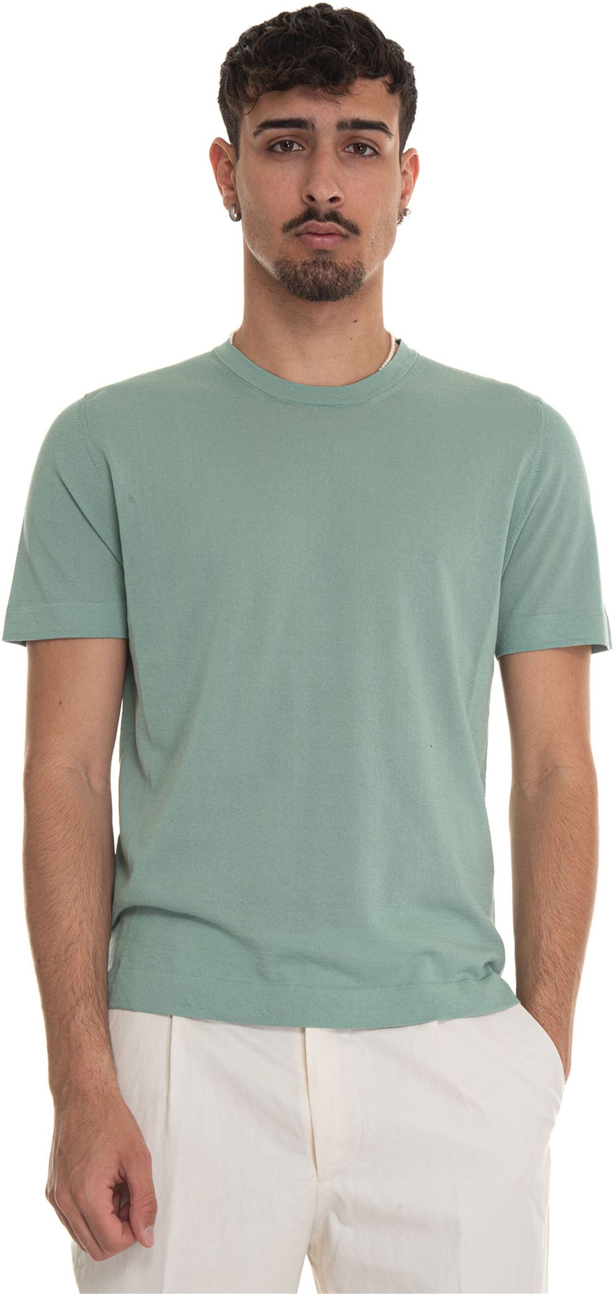 Hindustrie T-shirt in maglina T-SHIRT-CREPE Verde Uomo 50