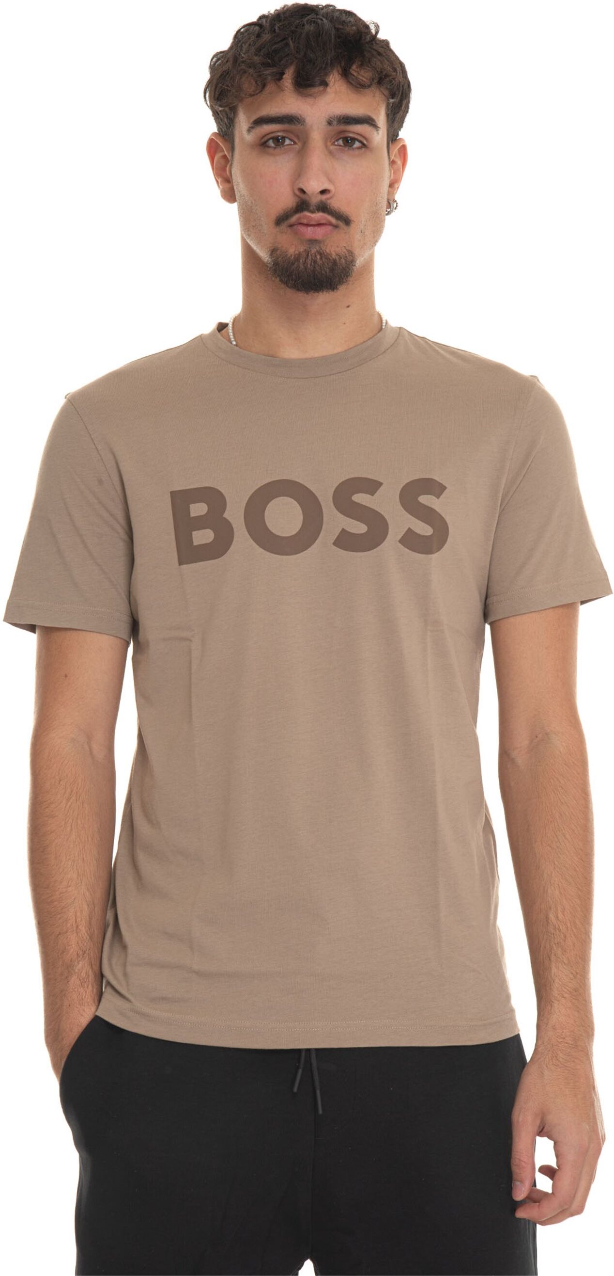 Boss T-shirt girocollo THINKING1 Beige Uomo L