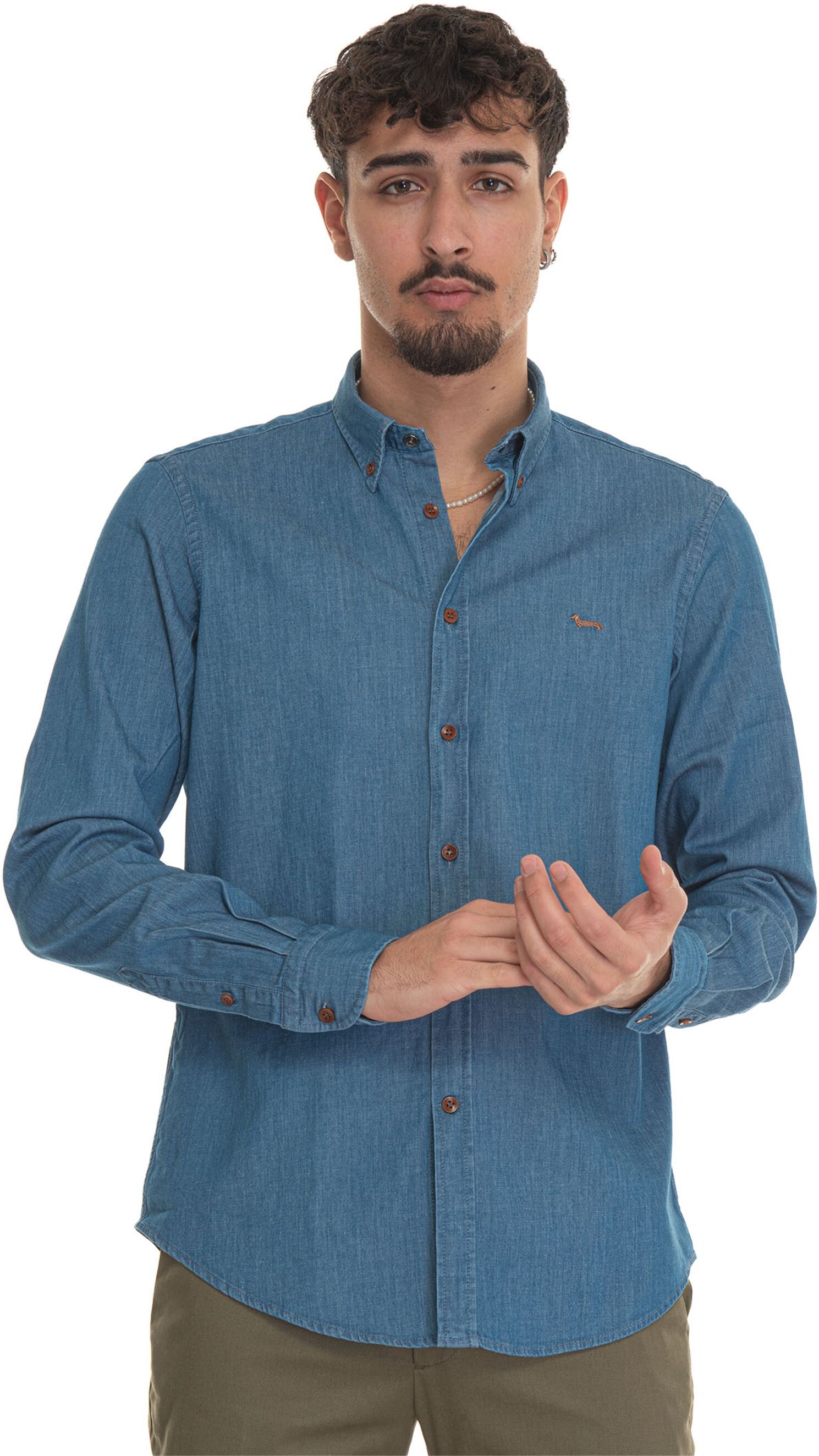 Harmont & Blaine Camicia jeans CRL001 Denim medio Uomo XXL