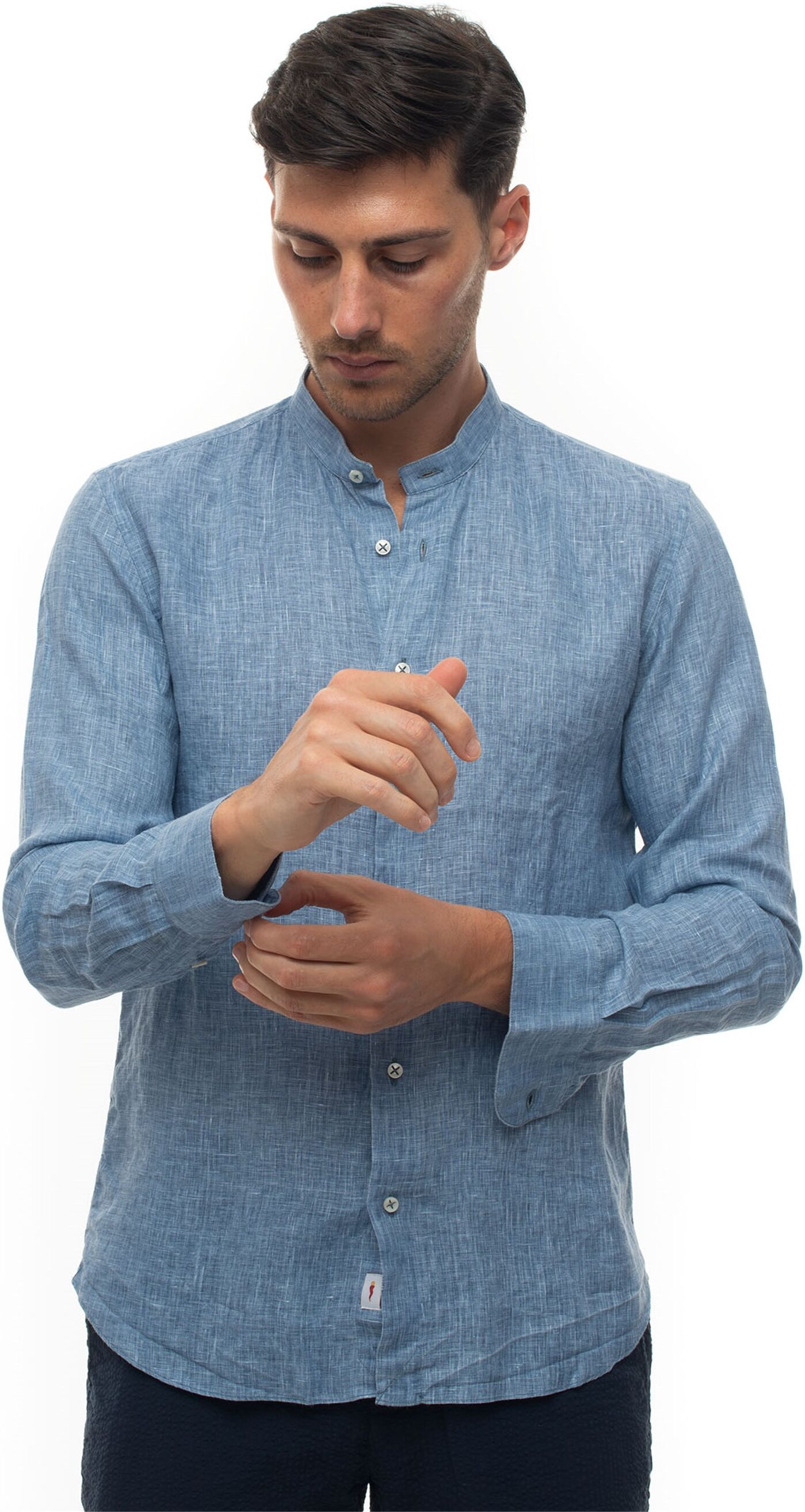 Vincenzo De Lauziers Camicia di lino guru Denim Uomo S