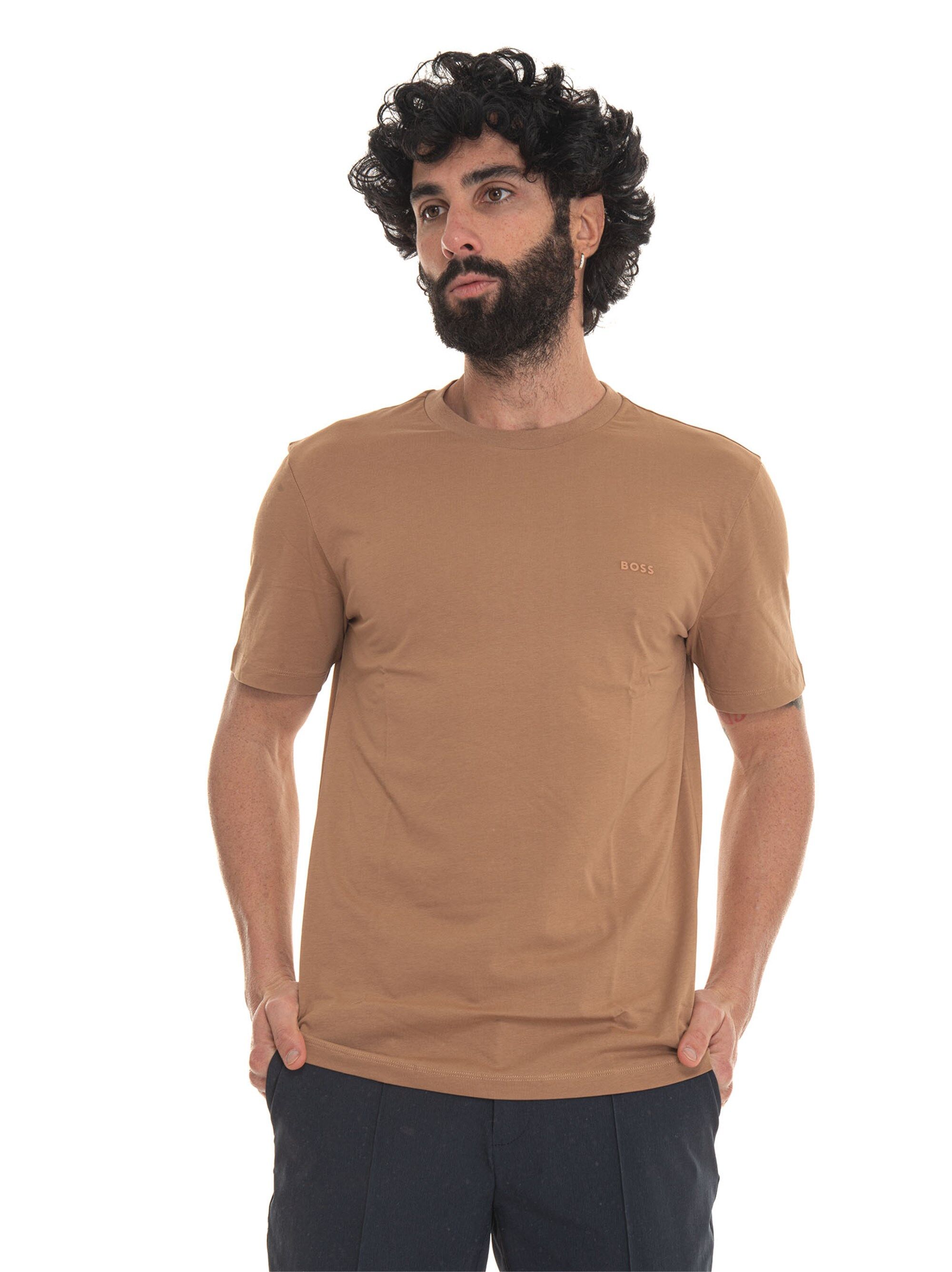 Boss T-shirt girocollo Beige Uomo M