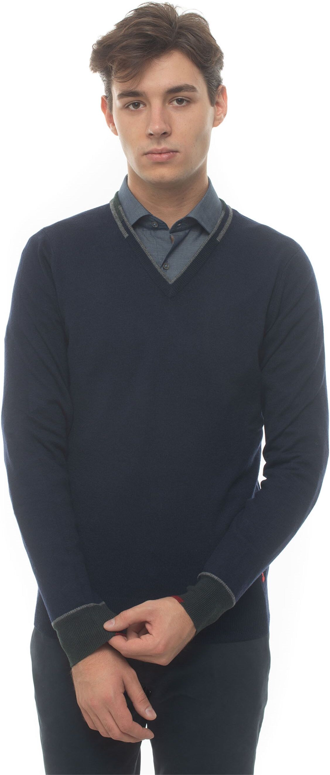 Peuterey Pullover collo a V Dencom01 Blu Uomo S