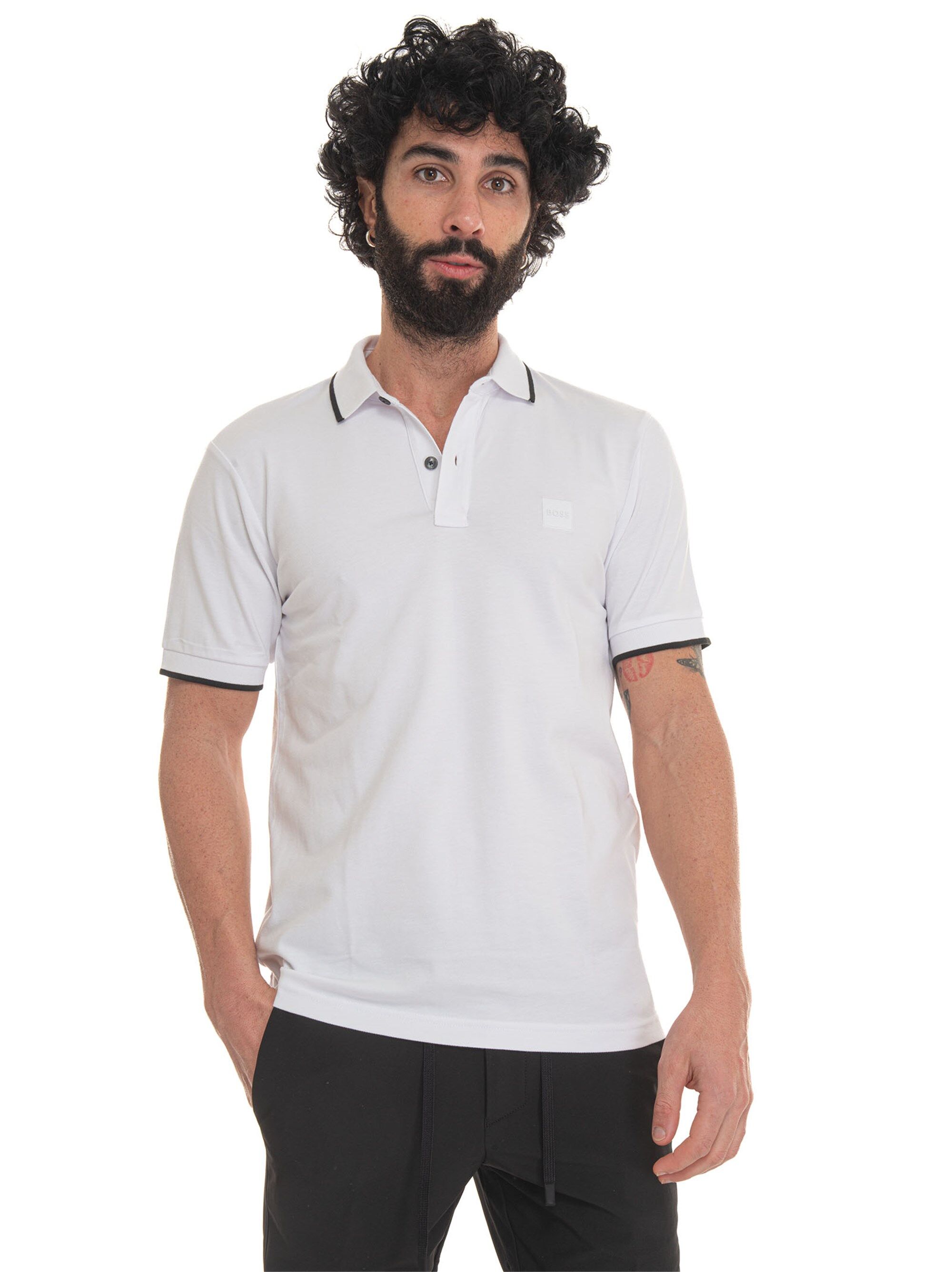 Boss Polo in cotone piquet Bianco Uomo XXL