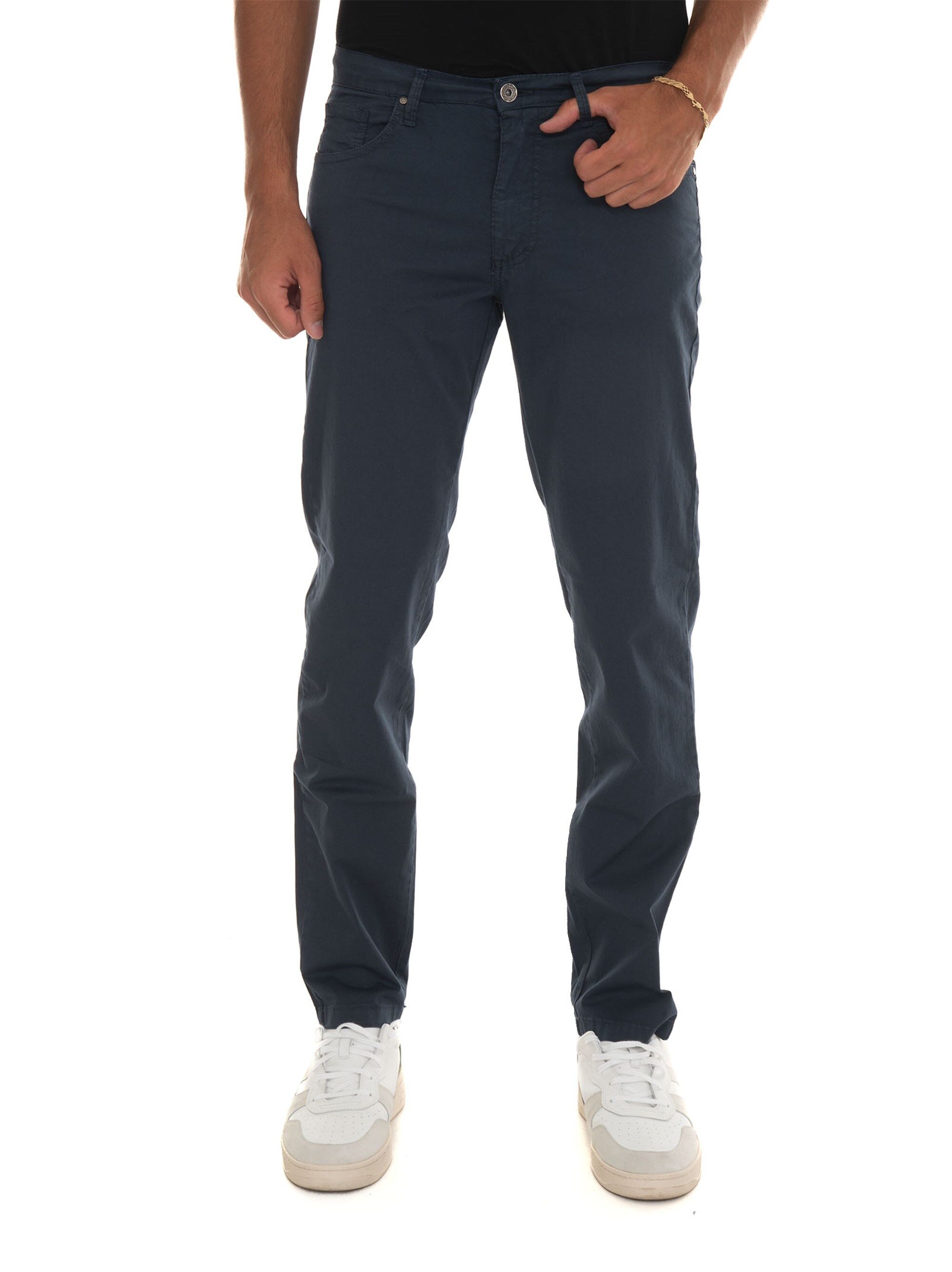 Quality First Pantalone in cotone Blu navy Uomo 46