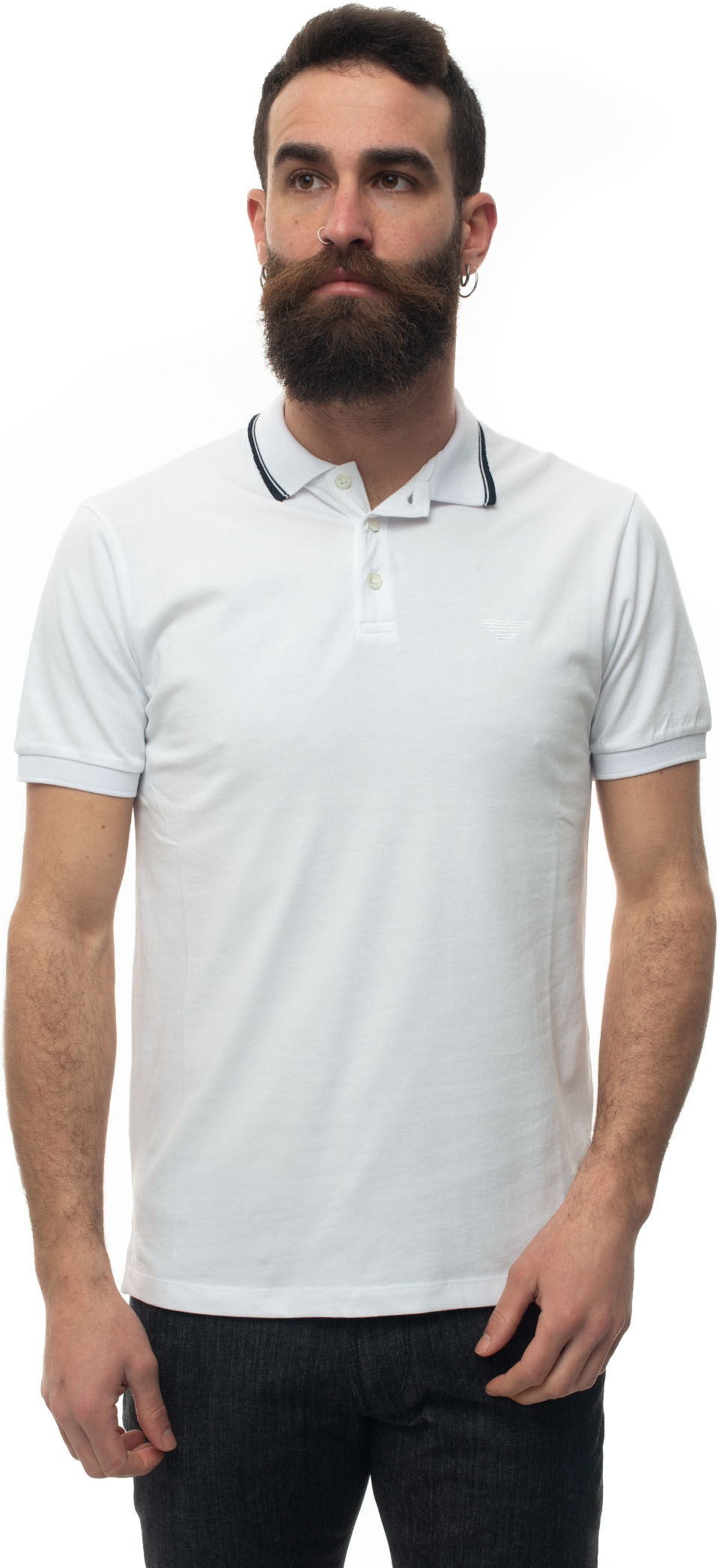 Giorgio Armani Polo mezza manica Bianco Cotone Uomo