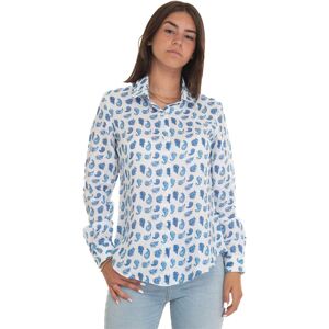 Vincenzo De Lauziers Camicia in lino Bianco-azzurro Donna XL