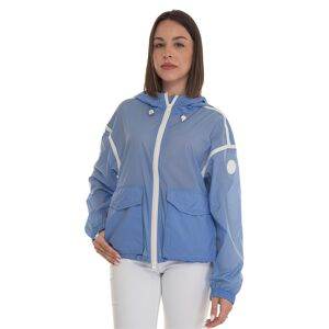 Woolrich Giubbino extra-light antivento Crinkle hooded Azzurro Donna S