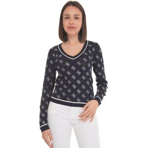 Guess Maglia collo a V Blu Donna L