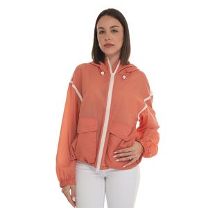 Woolrich Giubbino extra-light antivento Crinkle hooded Corallo Donna S