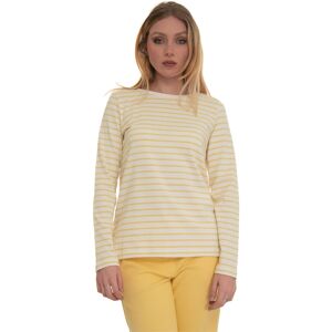 Weekend Max Mara T-shirt manica lunga Fretti Bianco-giallo Donna S