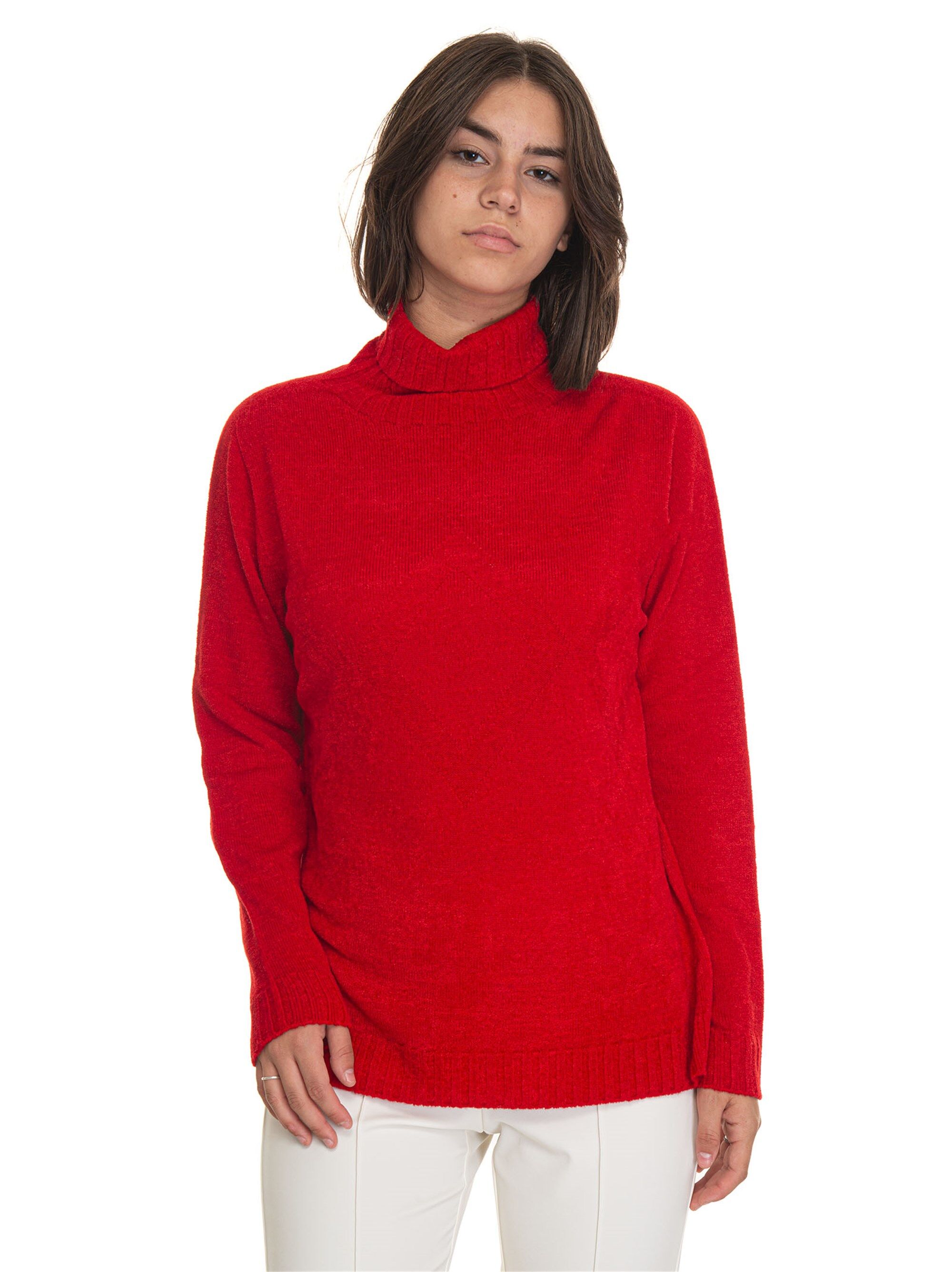 Quality First Maglia in lana Rosso Donna XL