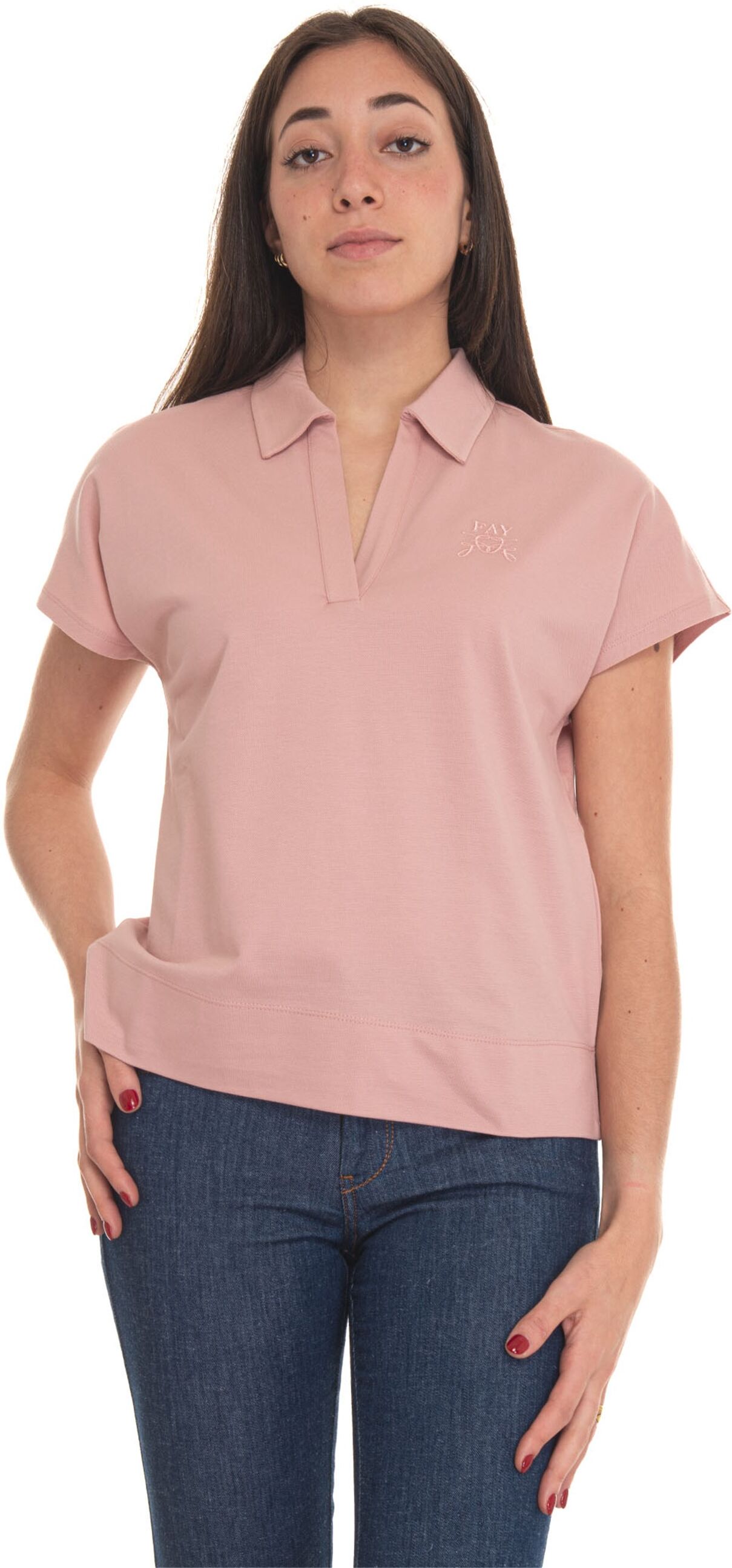 Fay Polo senza bottoni Cot Rosa Donna M