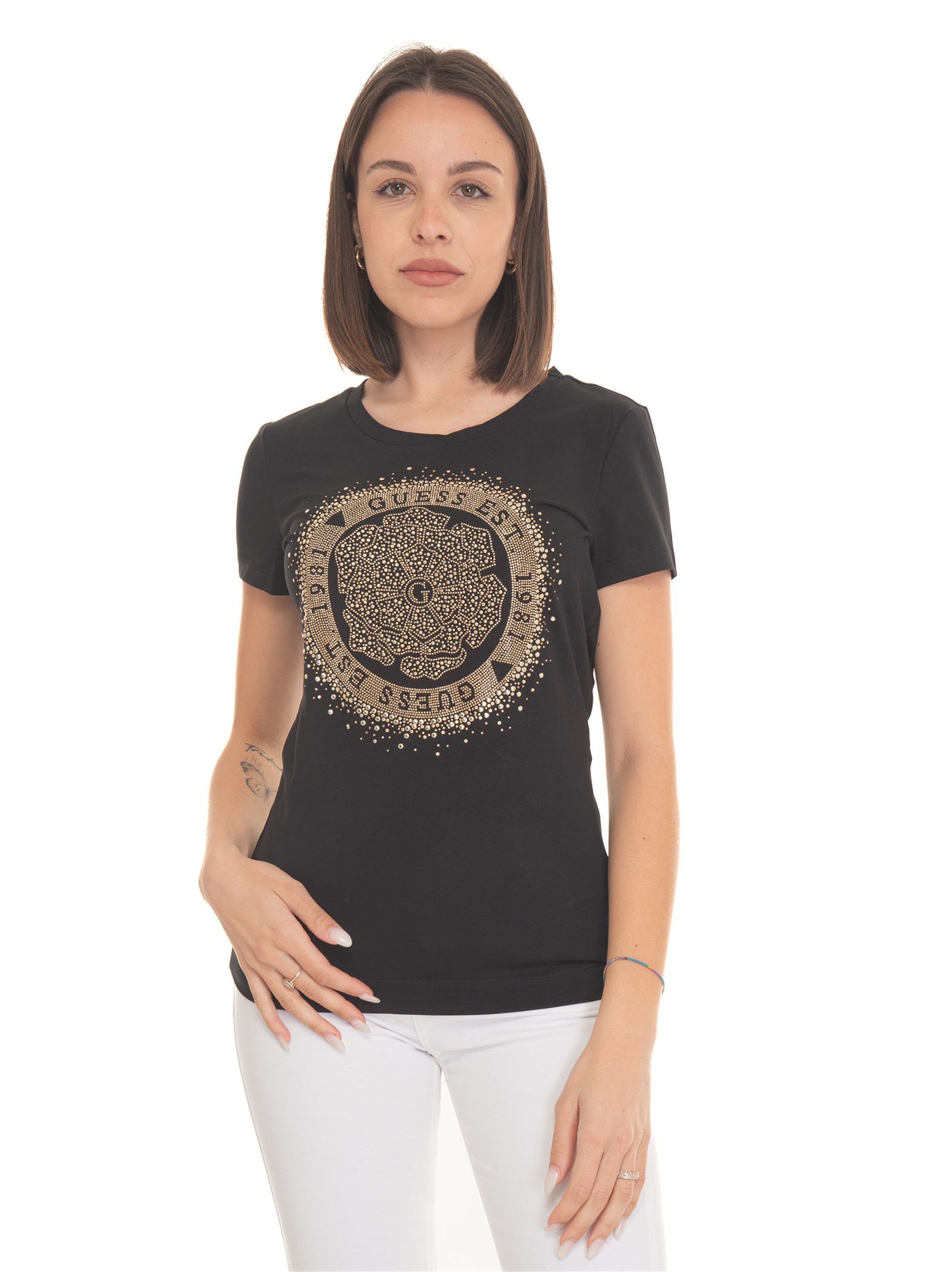 Guess T-shirt Nero Donna XL