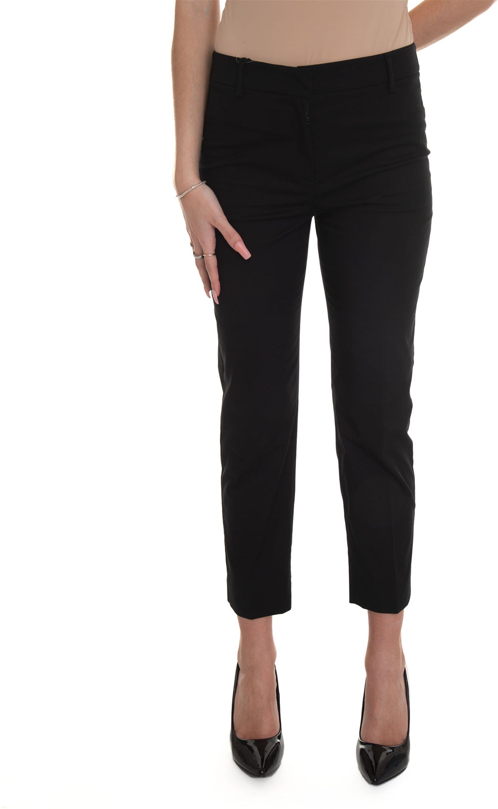 Weekend Max Mara Pantalone in cotone Cecco Nero Donna 42