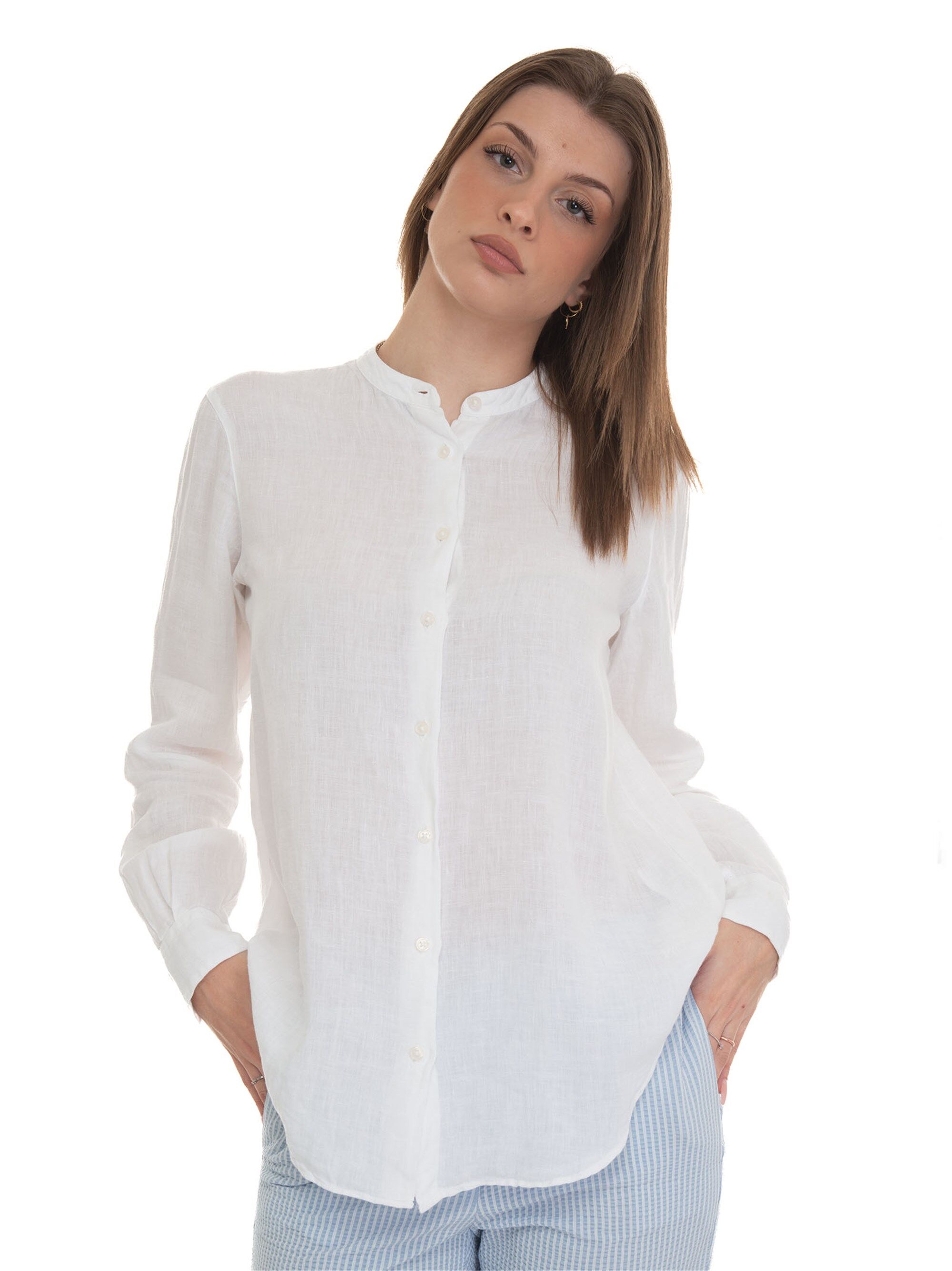 Fay Camicia in lino Bianco Donna S