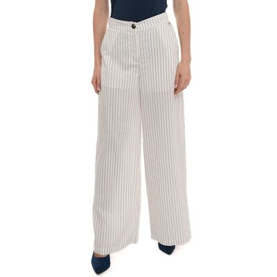 Liu Jo Pantalone largo Bianco-nero Donna 42 Liu Jo Pantalone largo Bianco-nero Donna 42