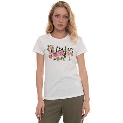 Liu Jo T-shirt Bianco-rosa Donna S Liu Jo T-shirt Bianco-rosa Donna S